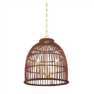 Hudson Valley Lighting BKO701 Jordan 3 Light 19" Wide Rattan Pendant